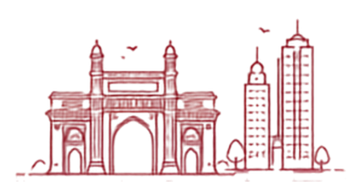 Gateway of India illustration with Mumbai skyline